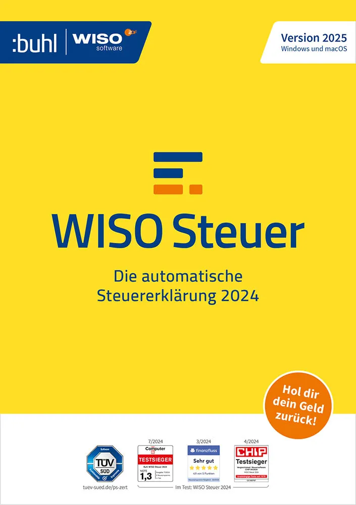 Verpackung der WISO Steuer 2025 Software für automatische Steuererklärung