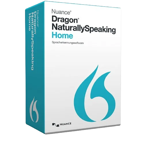 Verpackung der Dragon NaturallySpeaking Home Spracherkennungssoftware von Nuance