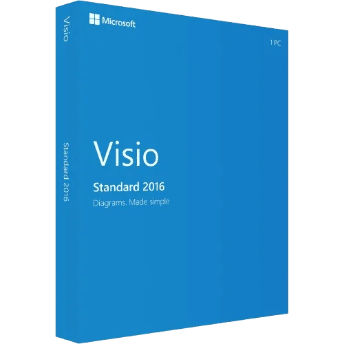 Blaues Microsoft Visio Standard 2016 Softwarepaket für Diagrammerstellung