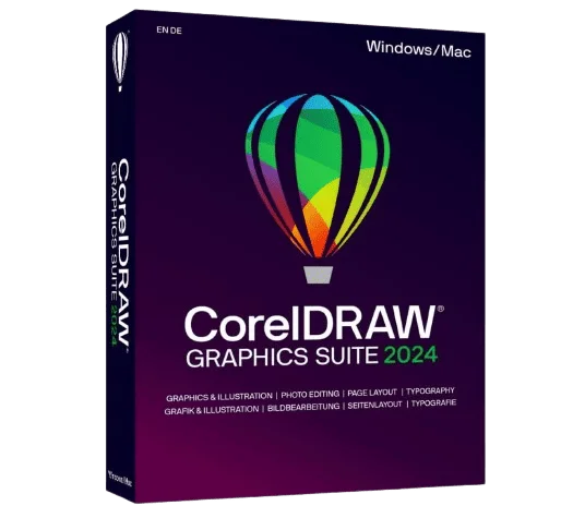 Verpackung von CorelDRAW Graphics Suite 2024 Software für Gr