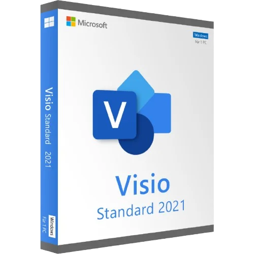 Verpackung von Microsoft Visio Standard 2021 für Windows-PCs